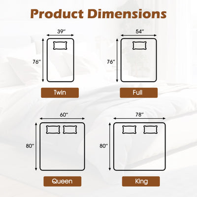 Machine Washable Electric Bed Warmer with Dual Controller 9 Heat Setting and 9-Hour Auto Off and Overheat Protection-Full Size