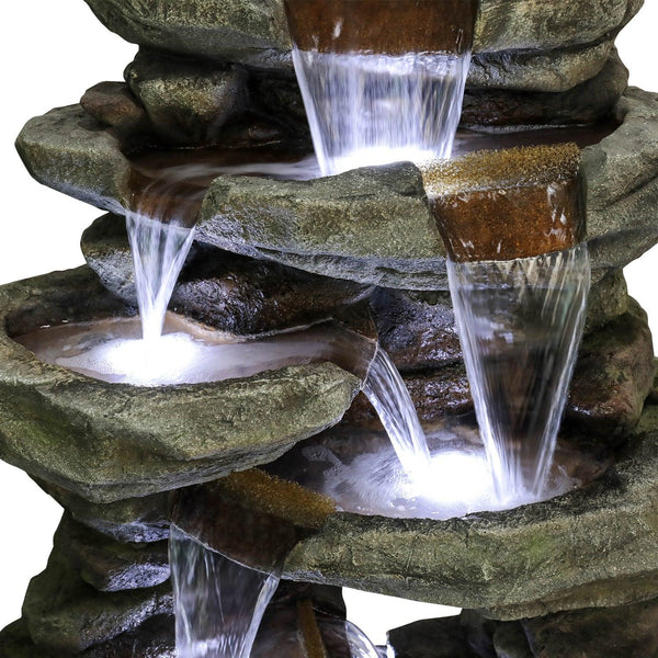 Resin Rock Waterfall Fountain Large 60 Inch 7 Tier