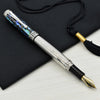 Xezo Maestro® 925 Sterling Silver Fountain Pen (Extra Fine Nib) - Paua Abalone Cap, Platinum Plated