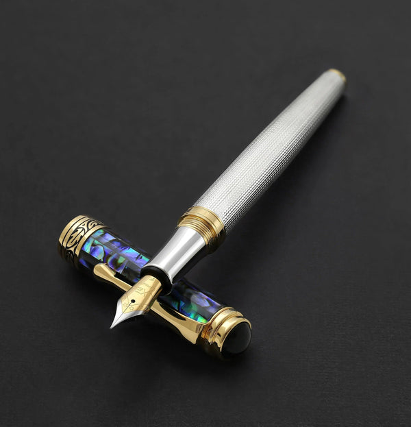 Maestro® 925 Sterling Silver Fountain Pen (Fine Nib) - Paua Abalone Cap - Gifts for You 'n Me