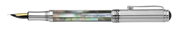 Maestro® Black Mother of Pearl Fountain Pen (Fine Nib) - Chrome Plated - Gifts for You 'n Me
