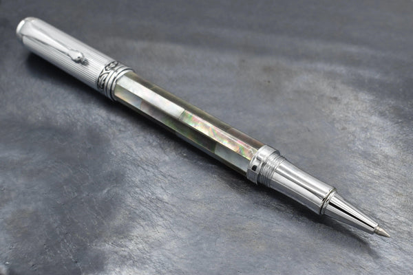 Maestro® Black Mother of Pearl Rollerball Pen - Chrome Plated - Gifts for You 'n Me
