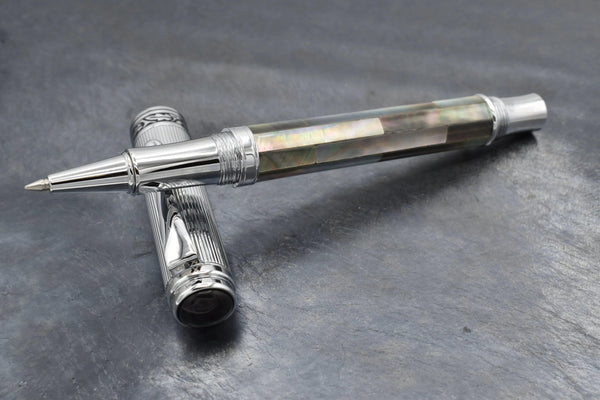 Maestro® Black Mother of Pearl Rollerball Pen - Chrome Plated - Gifts for You 'n Me