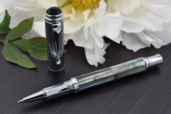 Maestro® Black Mother of Pearl Rollerball Pen - Chrome Plated - Gifts for You 'n Me