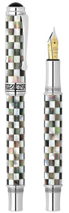 Xezo Maestro® Jubilee Classic of The Ocean Fountain Pen (Medium Nib) - Black & White Mother of Pearl