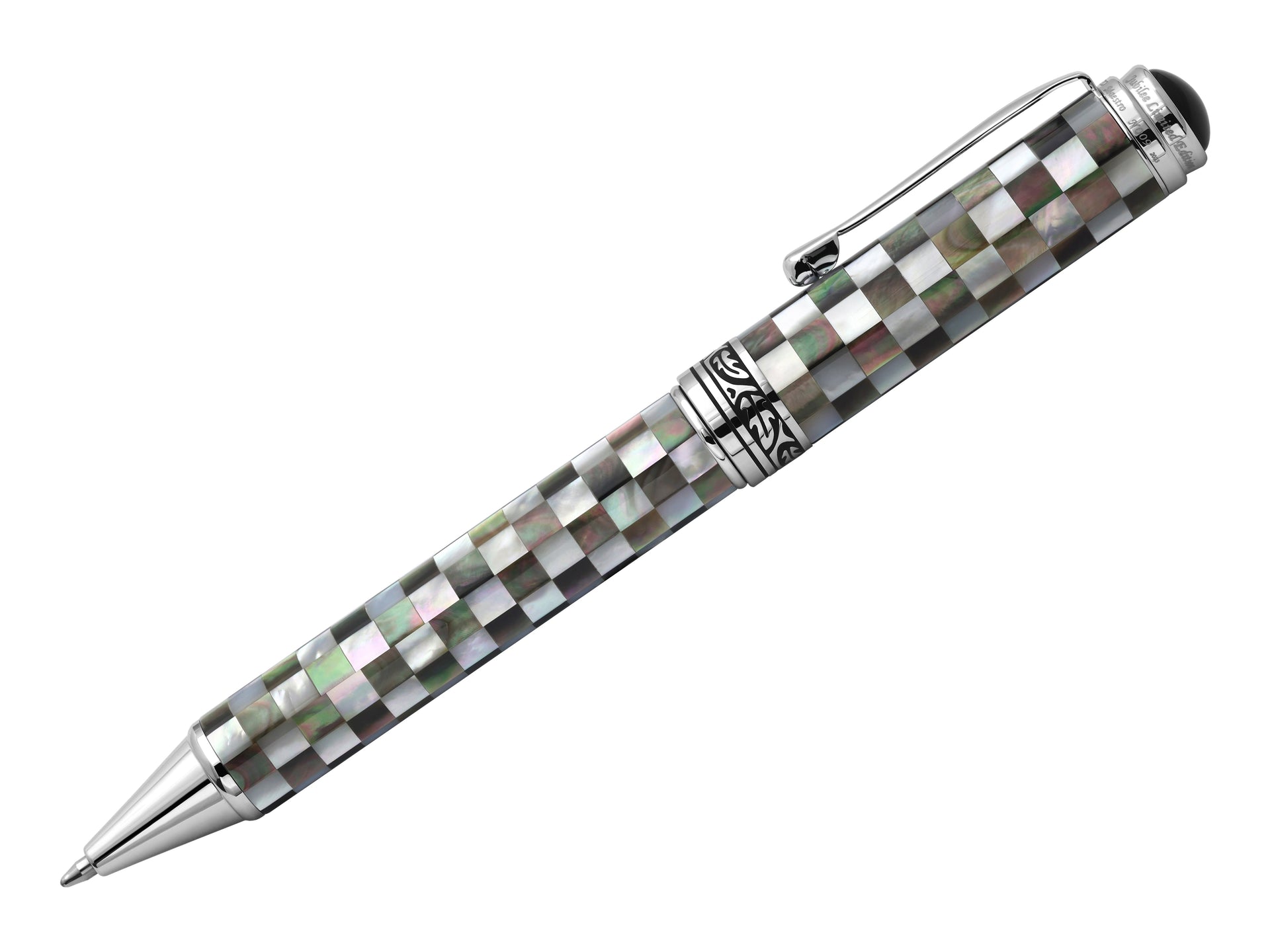 Xezo Maestro® Jubilee Classic of The Ocean Ballpoint Pen - Black & White Mother of Pearl