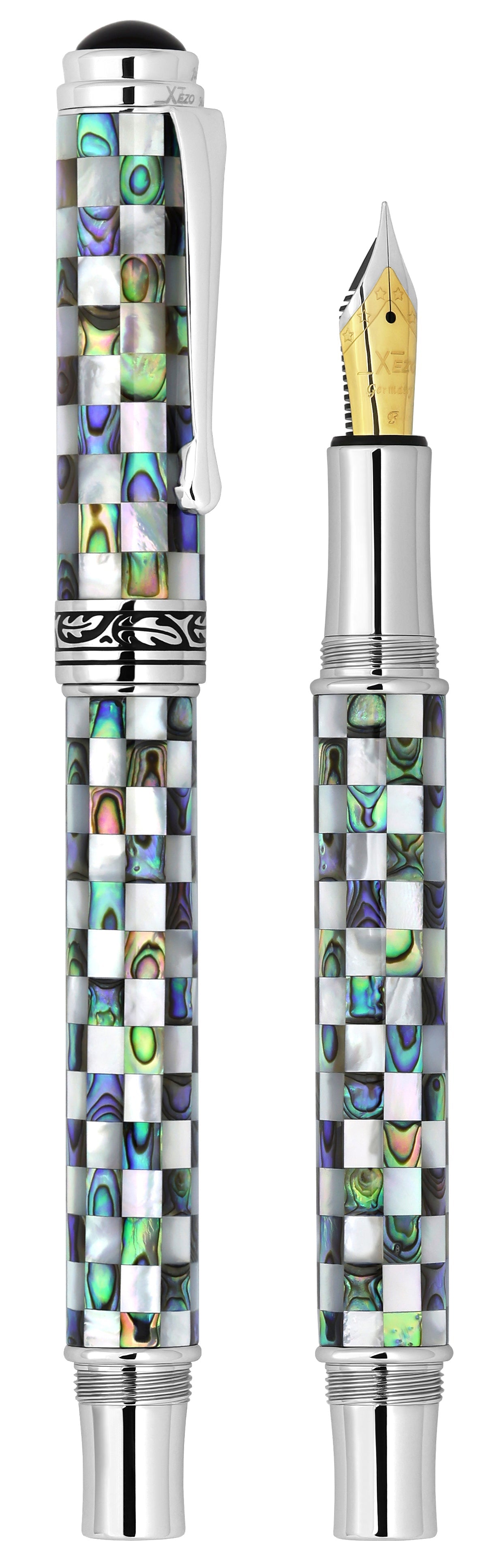 Maestro® Jubilee Classic of The Ocean White mother-of-pearl and Paua Abalone Fine/Extra Fine Fountain Pen