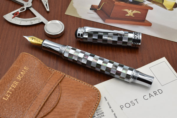 Xezo Maestro® Jubilee Classic of The Ocean Fountain Pen (Medium Nib) - Black & White Mother of Pearl