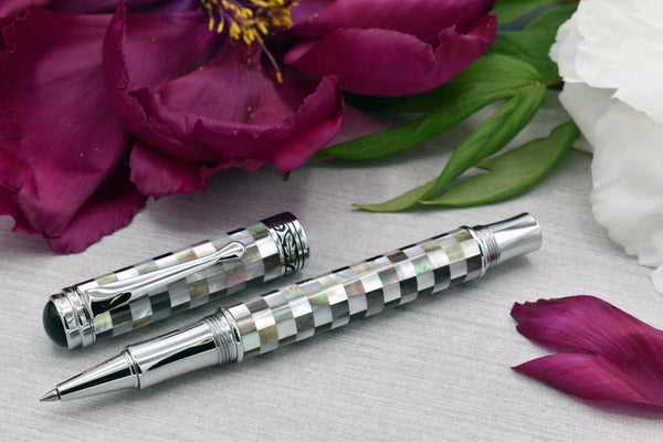 Xezo Maestro® Jubilee Classic of The Ocean Rollerball Pen - Black & White Mother of Pearl