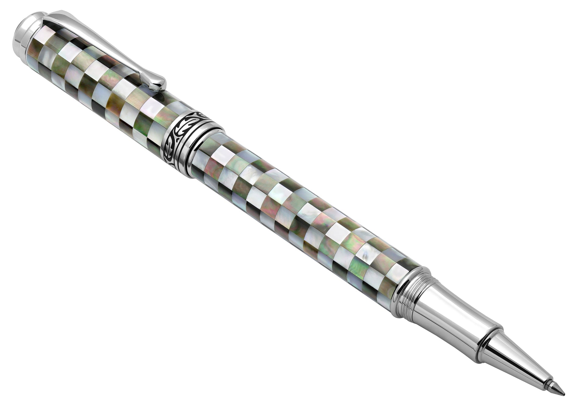 Xezo Maestro® Jubilee Classic of The Ocean Rollerball Pen - Black & White Mother of Pearl