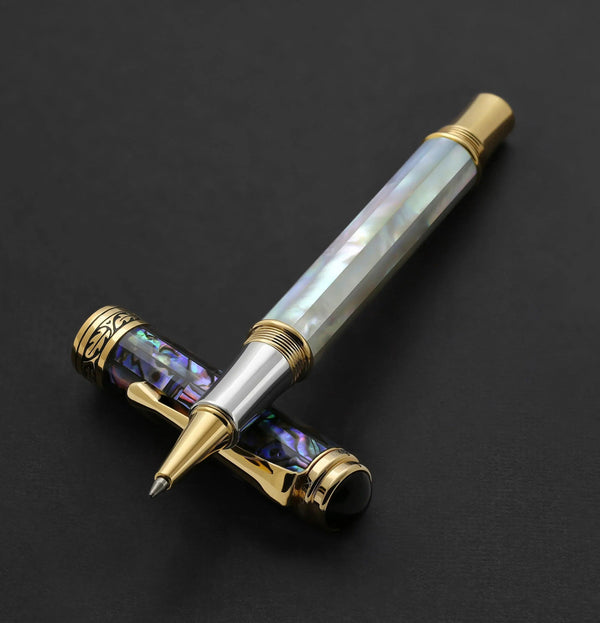 Maestro® 18K Gold Plated Rollerball Pen - Oceanic White Mother of Pearl & Paua Abalone - Gifts for You 'n Me
