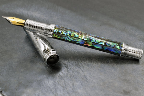 Maestro® Paua Abalone Sea Shell Fountain Pen (Fine Nib) - Chrome Plated - Gifts for You 'n Me