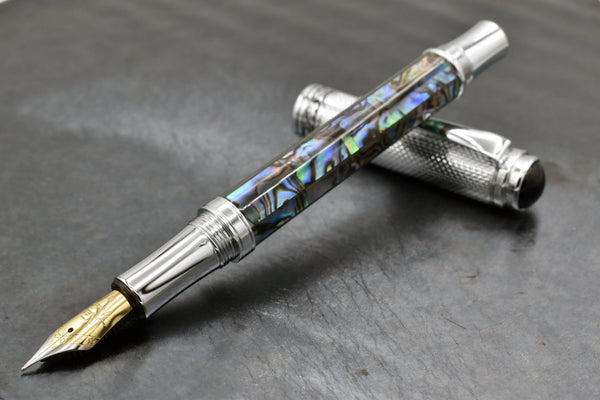 Maestro® Paua Abalone Sea Shell Fountain Pen (Medium Nib) - Chrome Plated - Gifts for You 'n Me