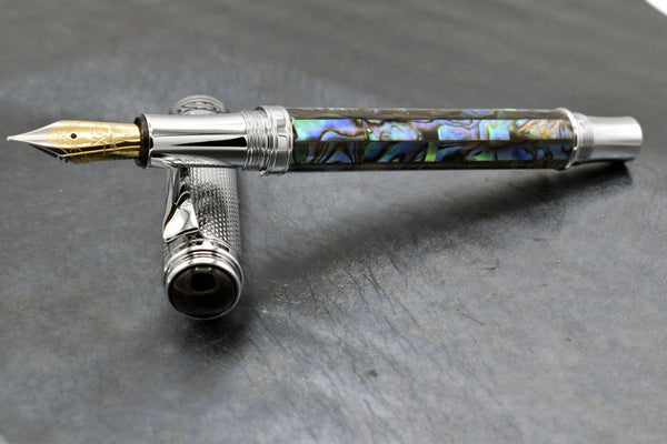 Maestro® Paua Abalone Sea Shell Fountain Pen (Medium Nib) - Chrome Plated - Gifts for You 'n Me