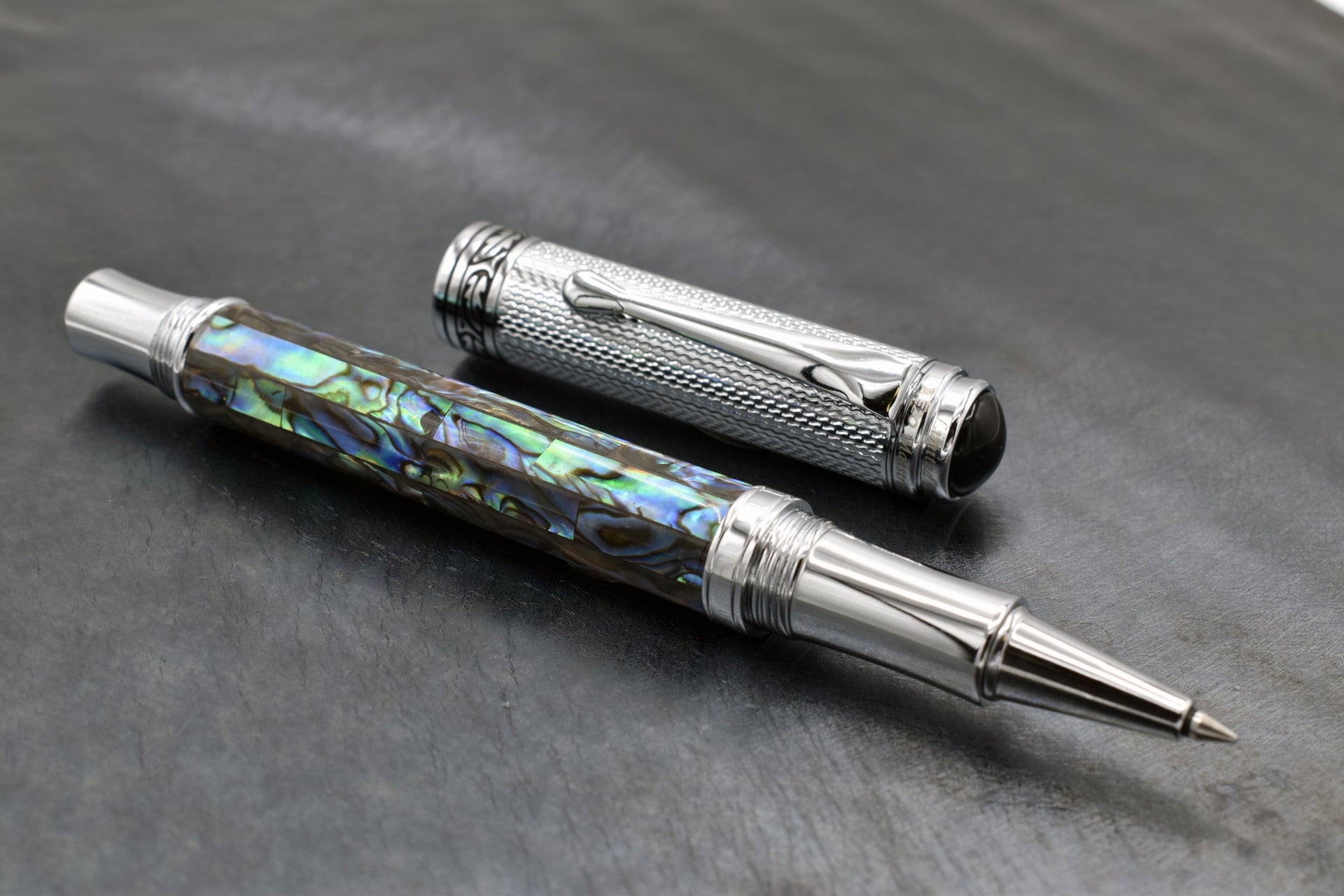Maestro® Paua Abalone Sea Shell Rollerball Pen - Chrome Plated