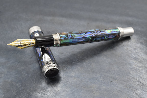 Xezo Maestro® Paua Abalone Sea Shell Fountain Pen (Extra Fine Nib)