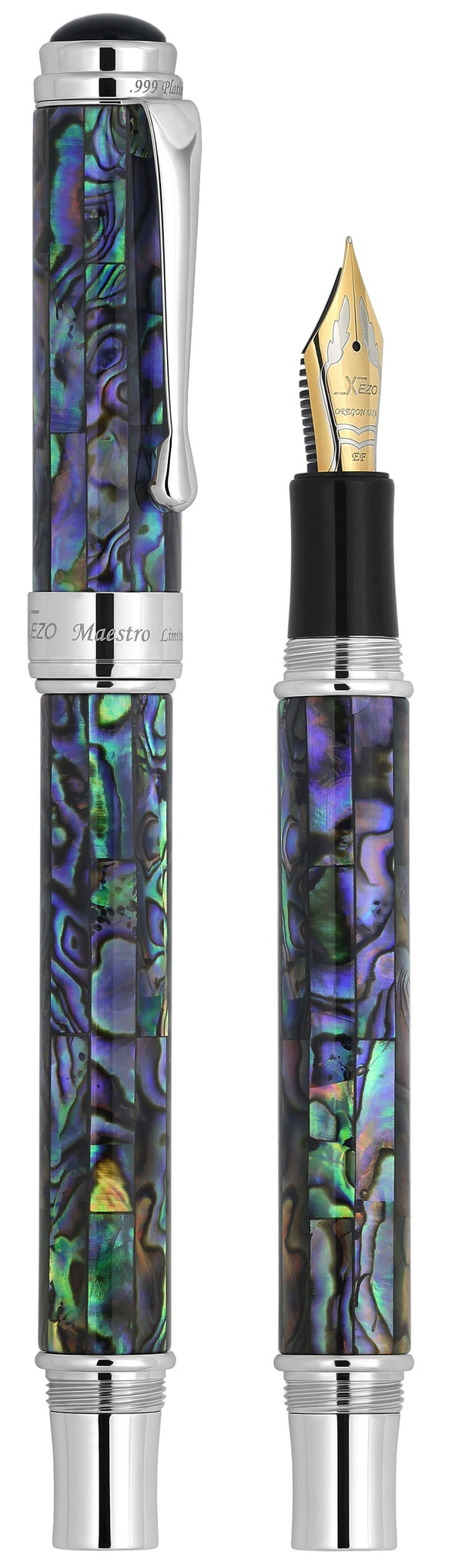 Xezo Maestro® Paua Abalone Sea Shell Fountain Pen (Extra Fine Nib)