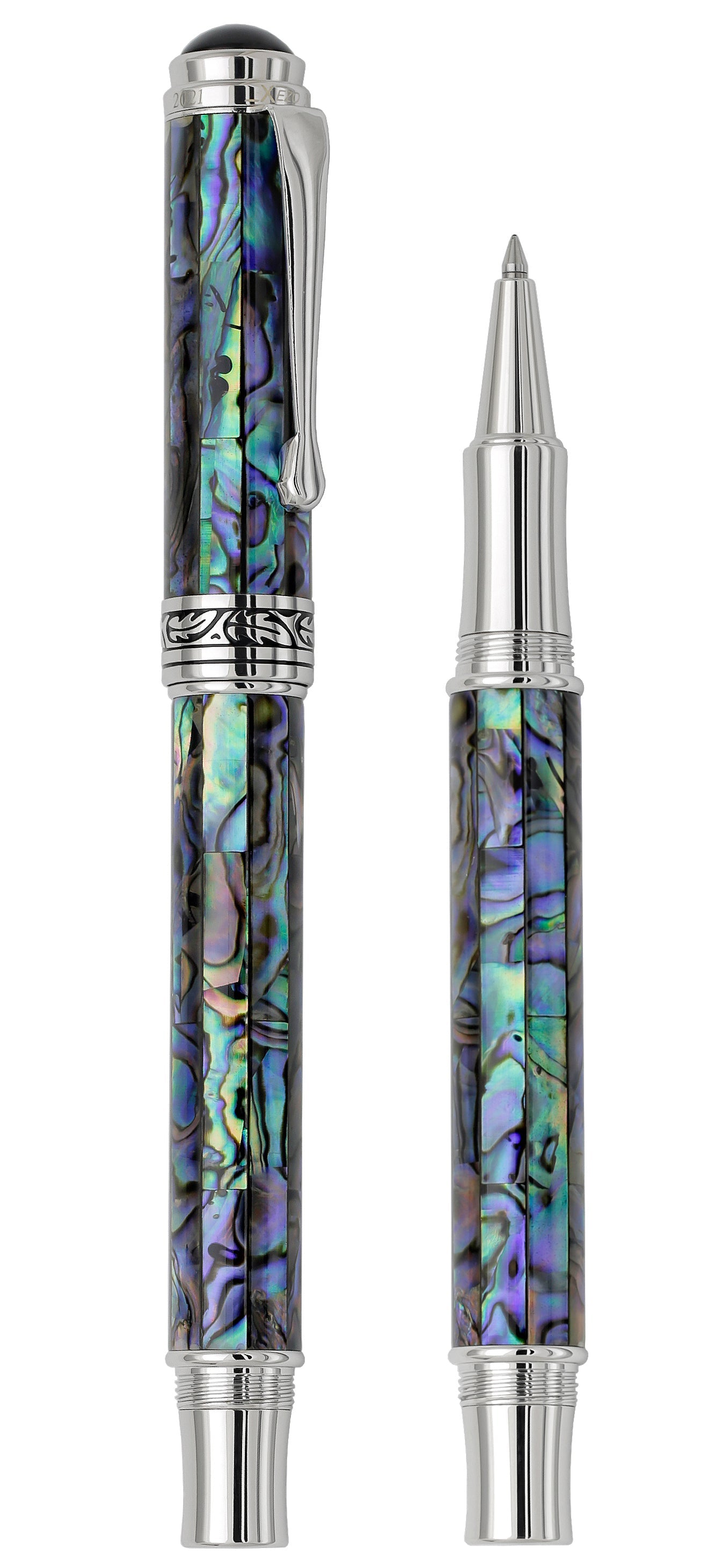 Maestro® Paua Abalone Sea Shell Rollerball Pen - Platinum Plated