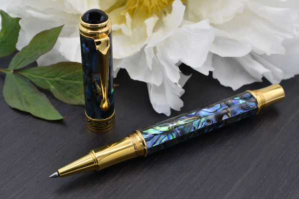 Maestro® Paua Abalone Sea Shell Rollerball Pen - 18K Gold Plated - Gifts for You 'n Me