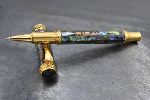 Maestro® Paua Abalone Sea Shell Rollerball Pen - 18K Gold Plated - Gifts for You 'n Me