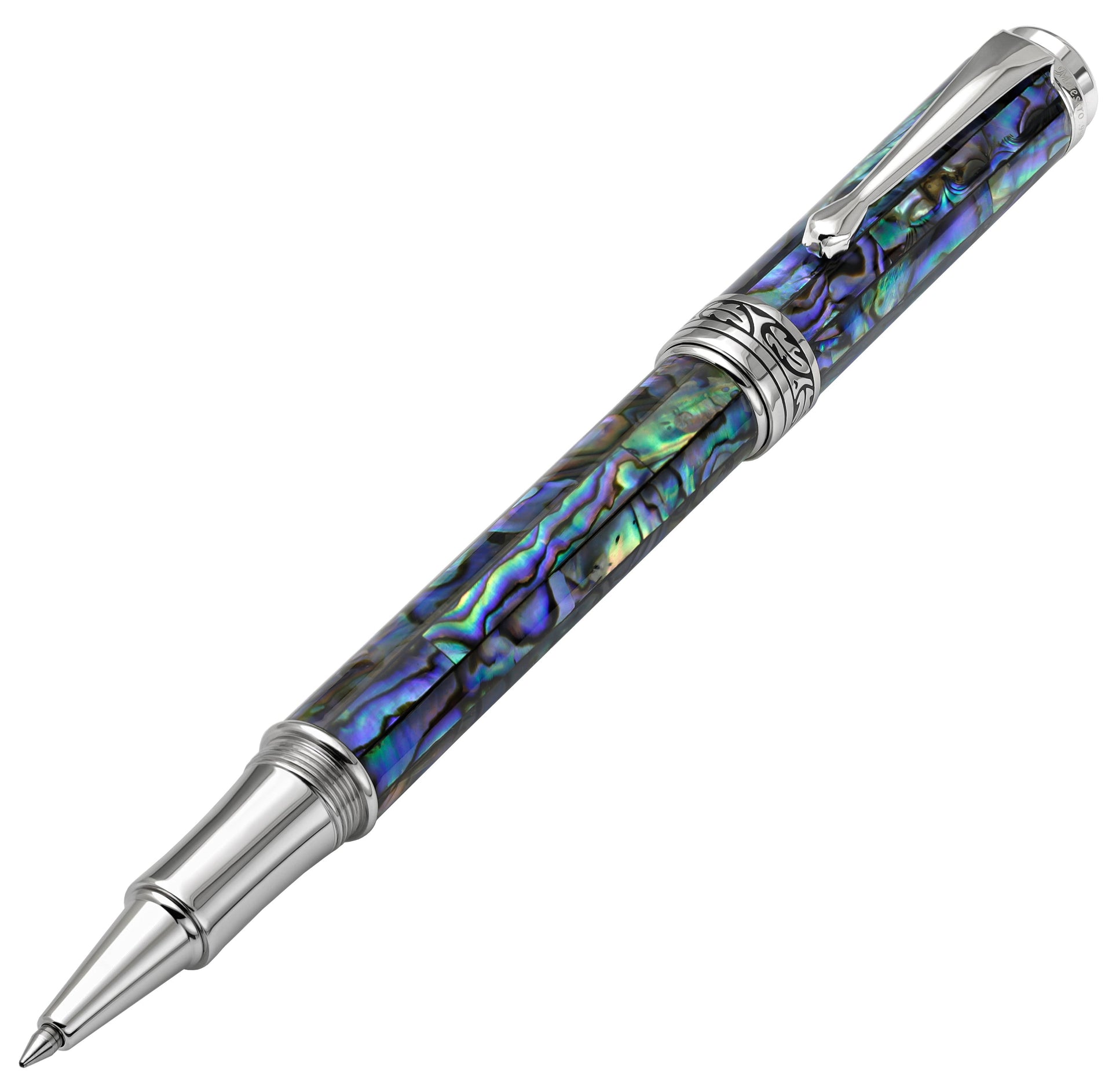 Maestro® Paua Abalone Sea Shell Rollerball Pen - Platinum Plated