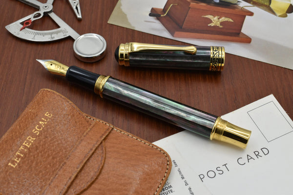 Maestro® 18K Gold Plated Fountain Pen (Medium Nib) - Tahitian Black Mother of Pearl - Gifts for You 'n Me