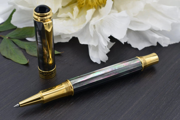 Maestro® 18K Gold Plated Rollerball Pen - Tahitian Black Mother of Pearl - Gifts for You 'n Me