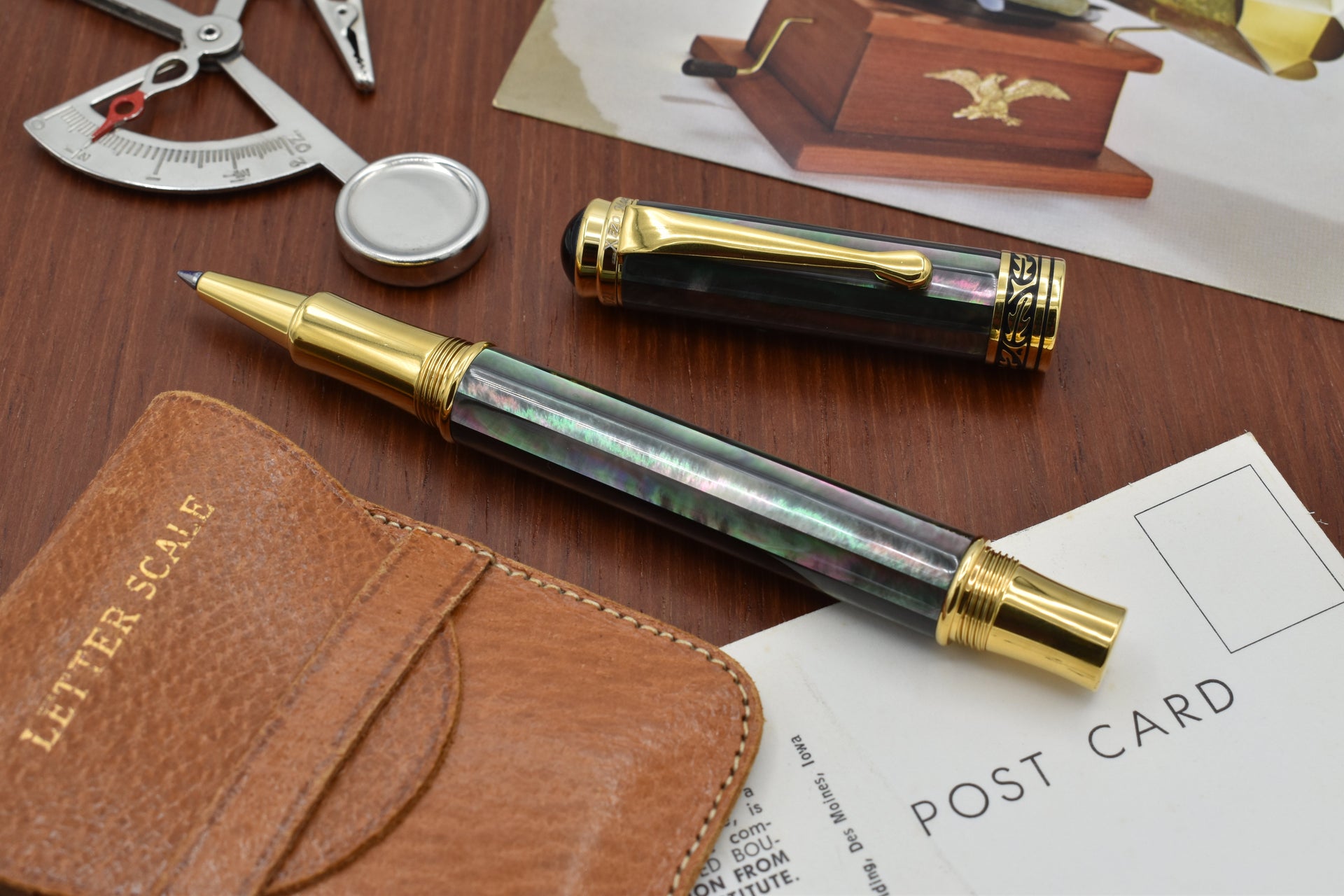 Maestro® 18K Gold Plated Rollerball Pen - Tahitian Black Mother of Pearl