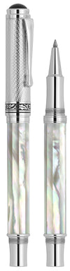 Xezo Maestro® Oceanic White Mother of Pearl Rollerball Pen - Chrome Cap