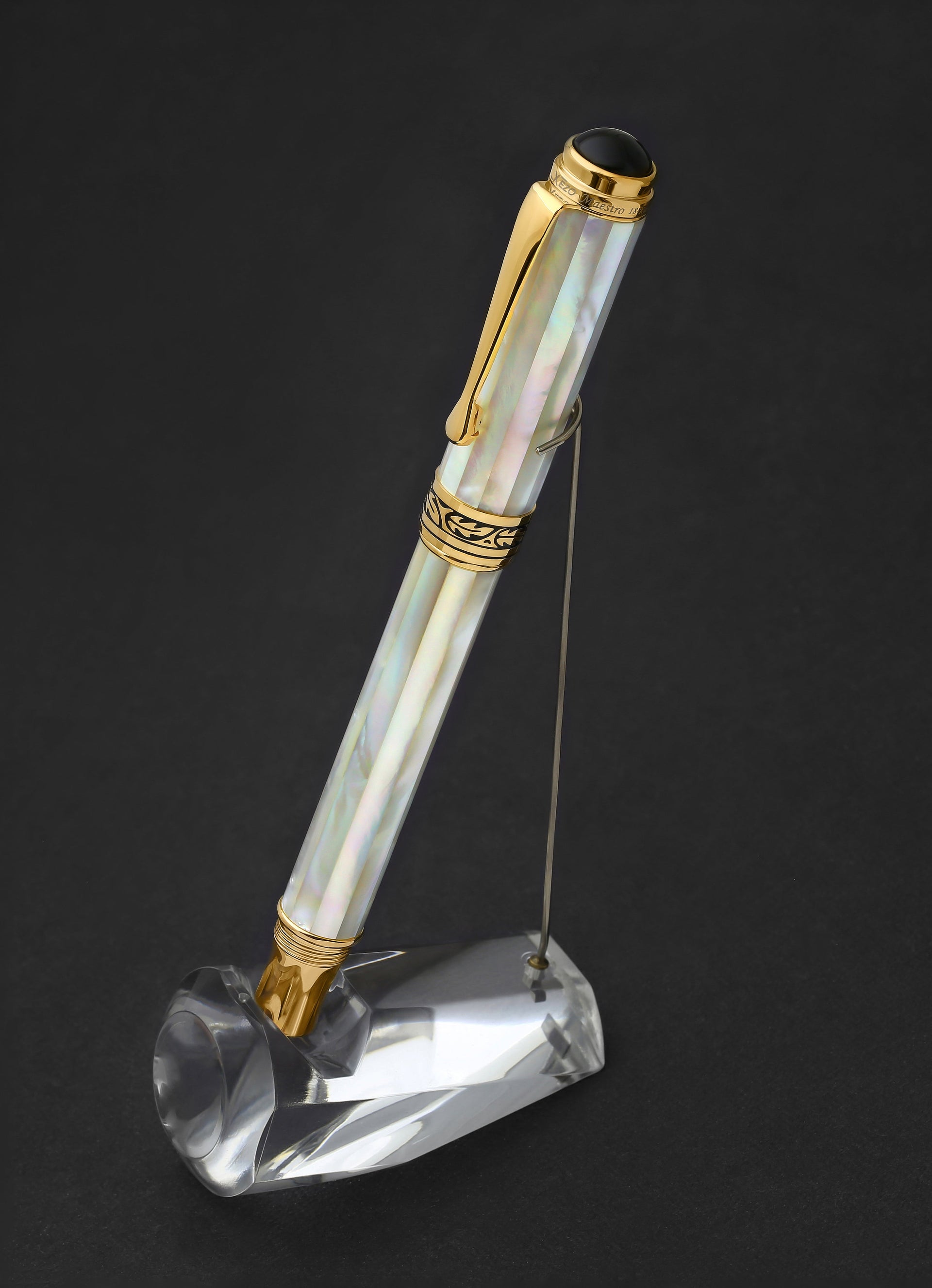 Maestro® 18K Gold Plated Rollerball Pen - Oceanic White Mother of Pearl