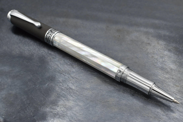 Maestro® Oceanic White Mother of Pearl Rollerball Pen - DLC (Diamond-Like Coating) PVD Cap - Gifts for You 'n Me
