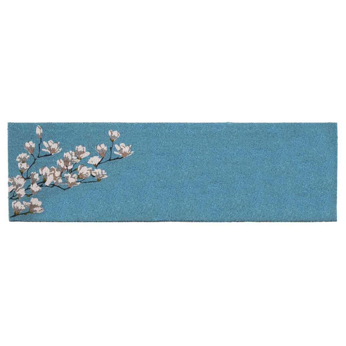 Magnolia Branch - Blue Coir Doormat