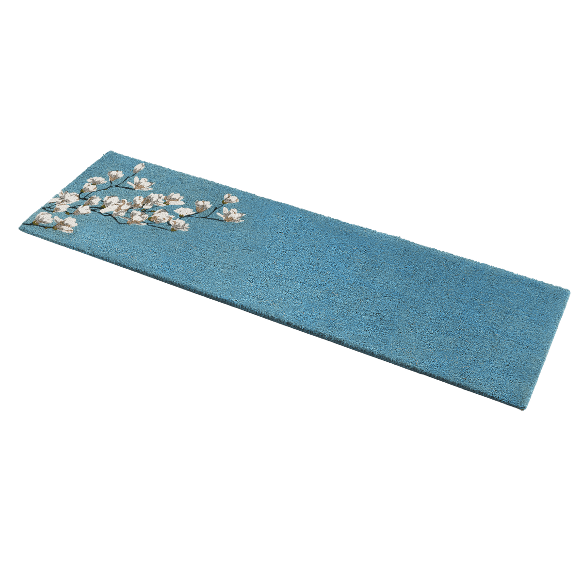 Magnolia Branch - Blue Coir Doormat
