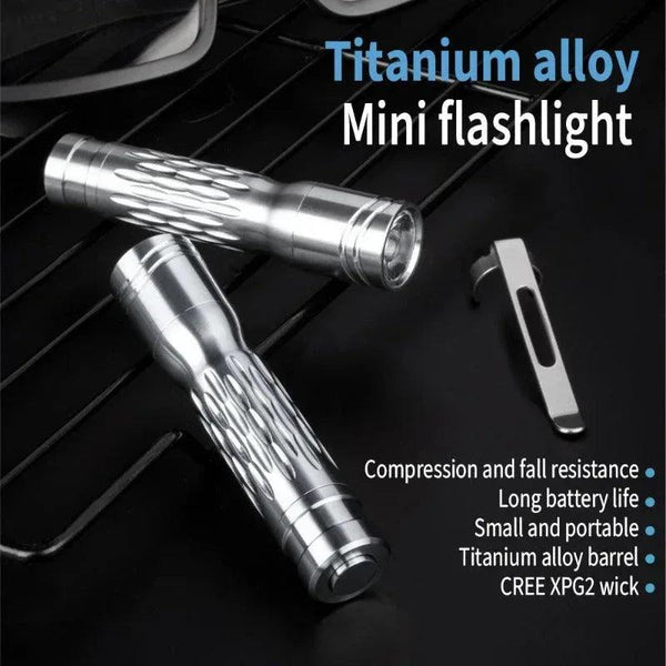 Titanium alloy flashlight strong light powerful long-range super bright searchlight camping hunting outdoor flashlight - Gifts for You 'n Me