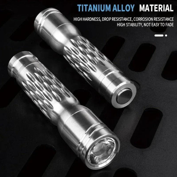 Titanium alloy flashlight strong light powerful long-range super bright searchlight camping hunting outdoor flashlight - Gifts for You 'n Me