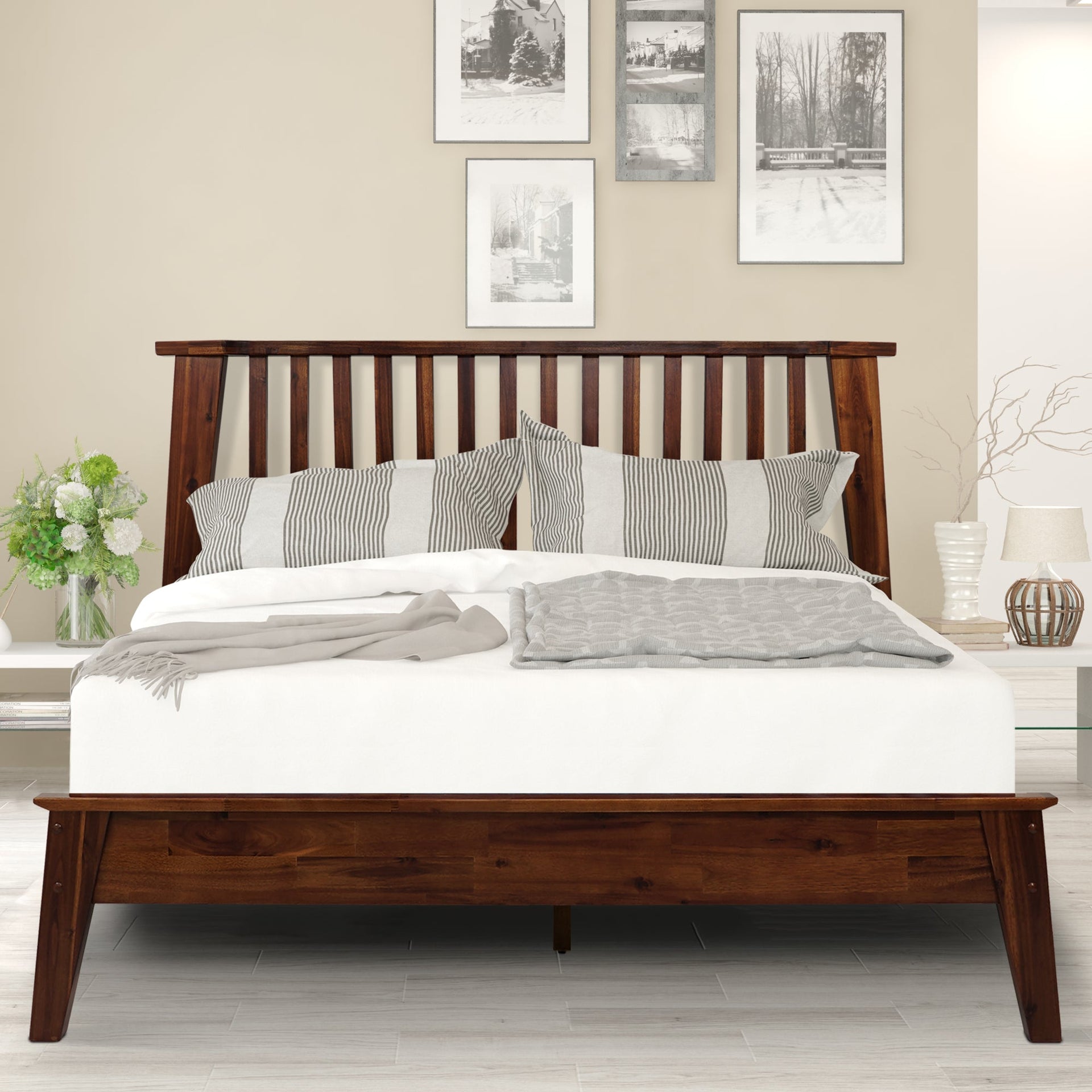 Acacia Kaylin Deluxe Wood Platform Bed Frame