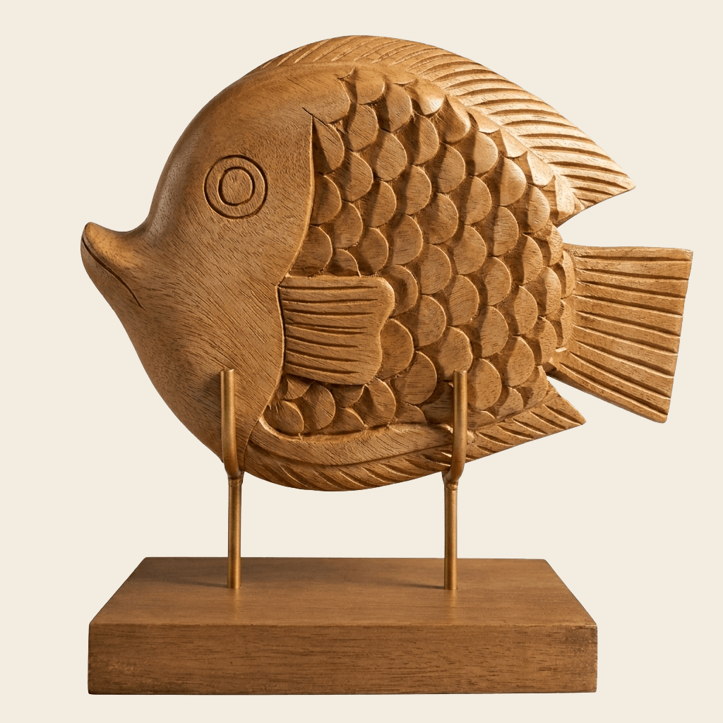 Wooden Fish Sculpture – Ocean Whisper, Acacia Wood