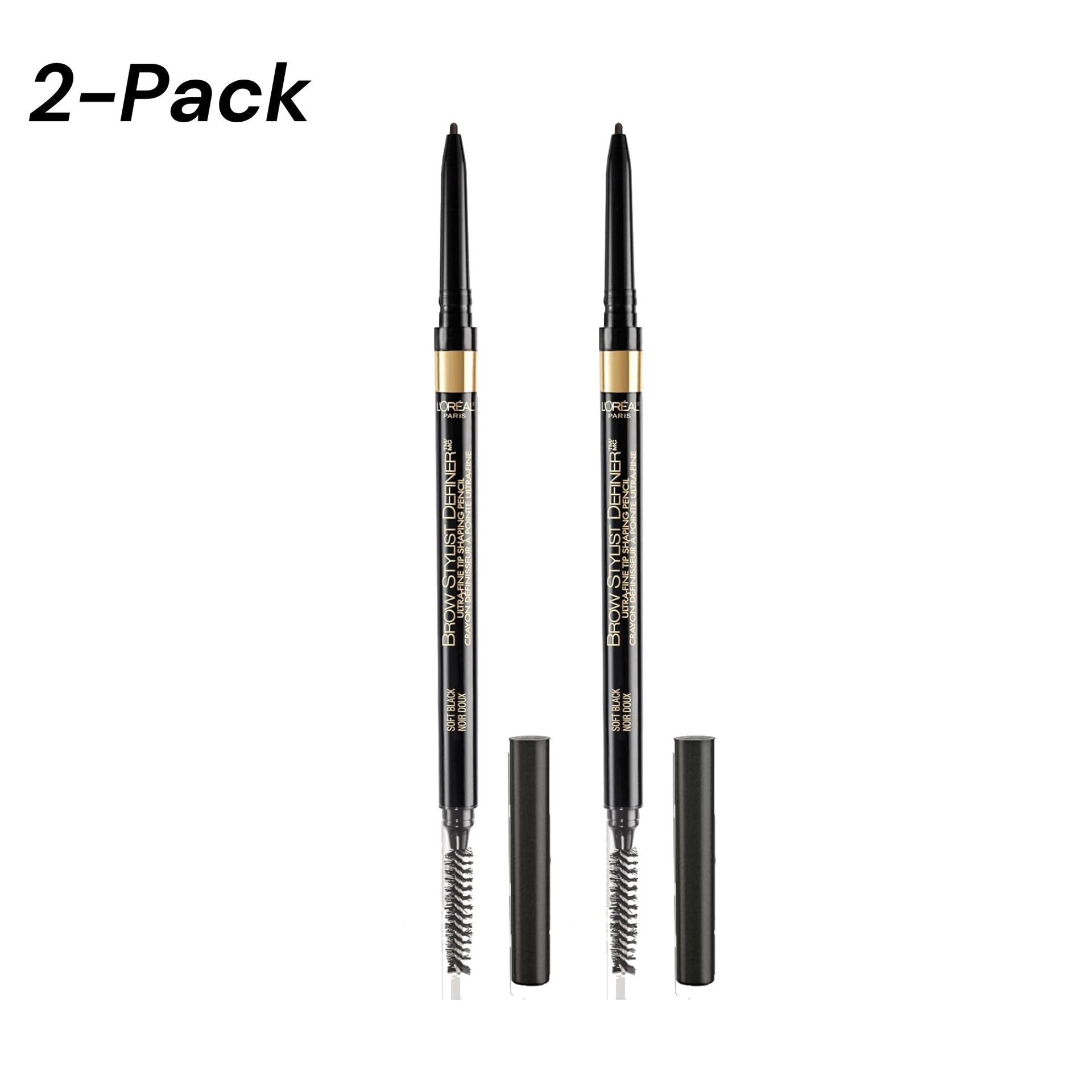 2-PACK L'Oreal Paris Makeup Brow Definer Waterproof Eyebrow Pencil, Ultra-Fine Mechanical Pencil, Draws Tiny Brow Hairs and Fills in Sparse Areas and Gaps, , 0.003 Ounce