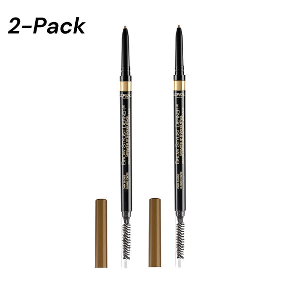 2-PACK L'Oreal Paris Makeup Brow Definer Waterproof Eyebrow Pencil, Ultra-Fine Mechanical Pencil, Draws Tiny Brow Hairs and Fills in Sparse Areas and Gaps, , 0.003 Ounce