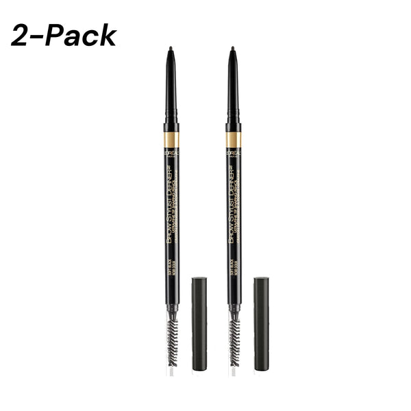 2-PACK L'Oreal Paris Makeup Brow Definer Waterproof Eyebrow Pencil, Ultra-Fine Mechanical Pencil, Draws Tiny Brow Hairs and Fills in Sparse Areas and Gaps, , 0.003 Ounce