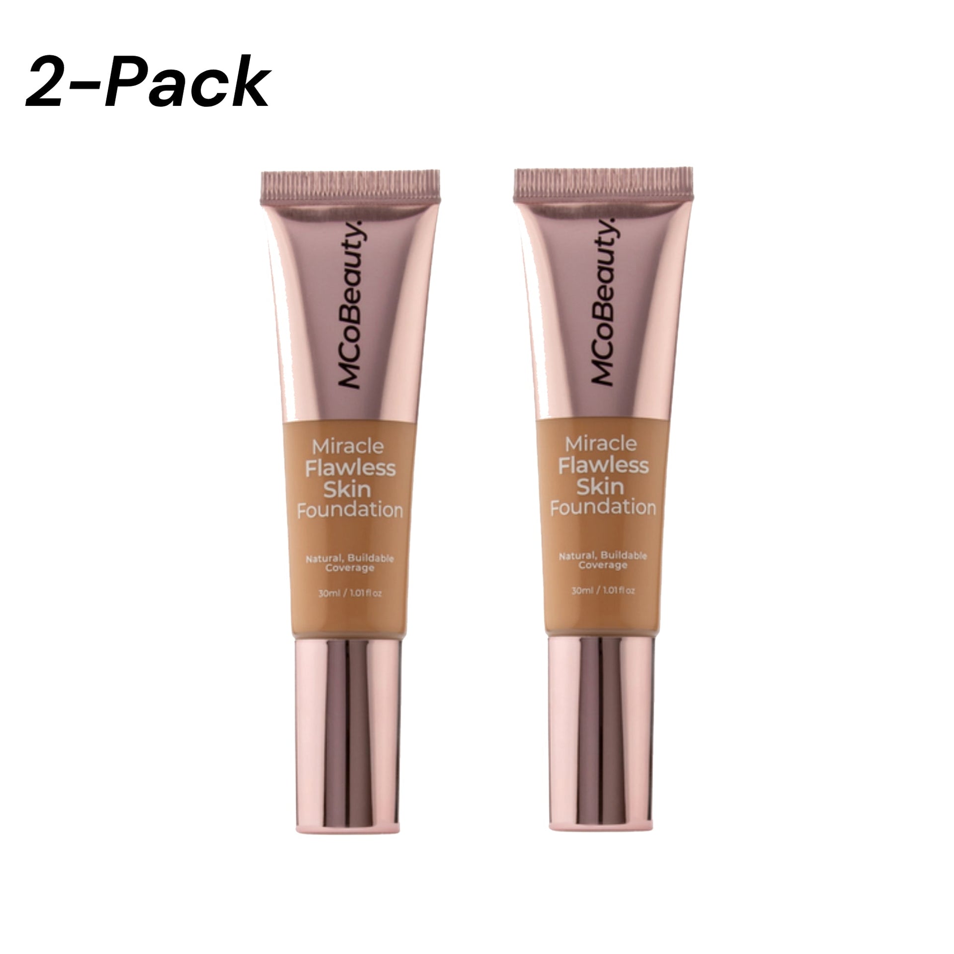 2-PACK MCoBeauty Miracle Flawless Skin Foundation - Medium Warm 30ml