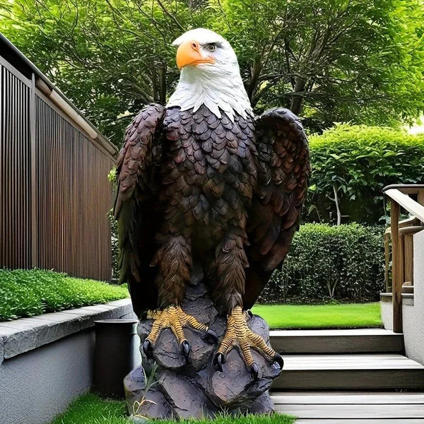 Majestic 24 Inch Bald Eagle Garden Statue for Porch and Outdoor Decor
