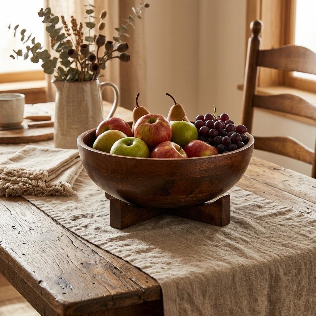 House of Avana Mango Wood Bowl with Stand