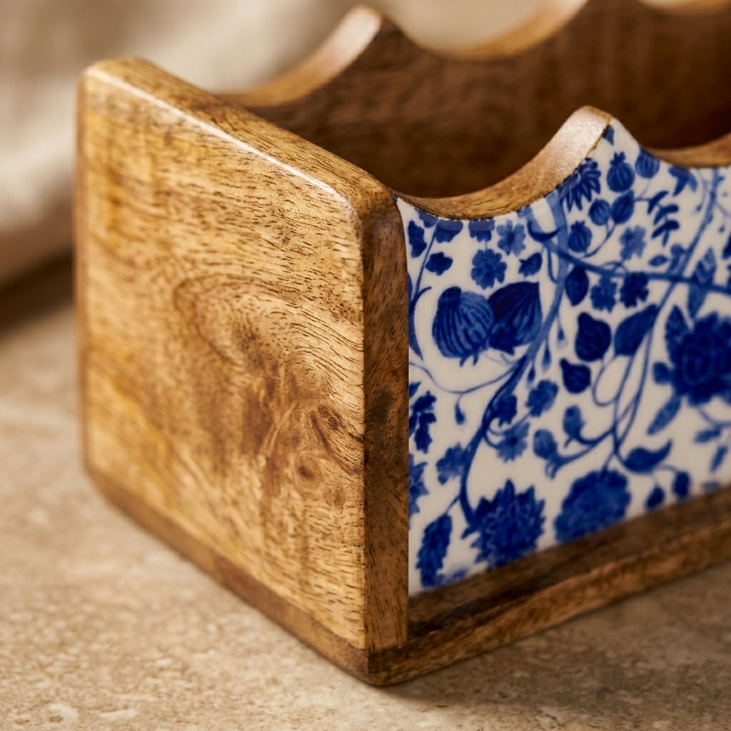 House of Avana Mango Wood Cutlery Stand