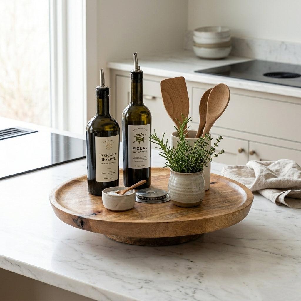 House of Avana Mango Wood Lazy Susan Turntable