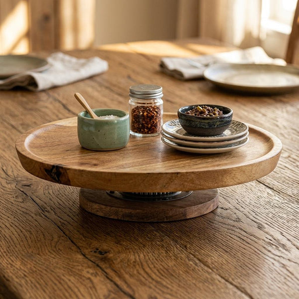House of Avana Mango Wood Lazy Susan Turntable