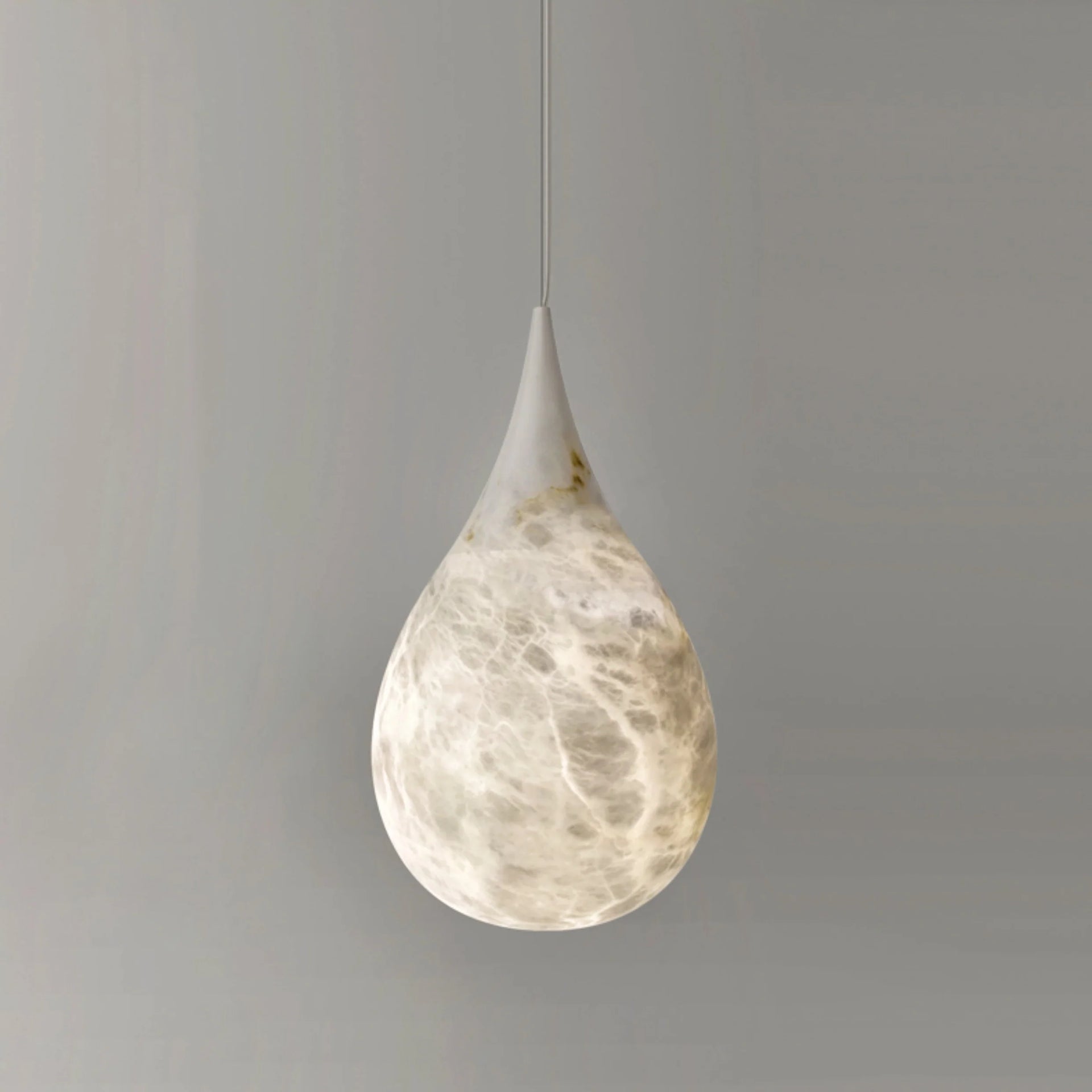 Alabaster White Raindrop Pendant Light