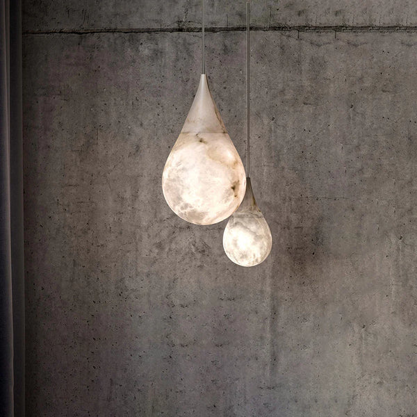 Alabaster White Raindrop Pendant Light