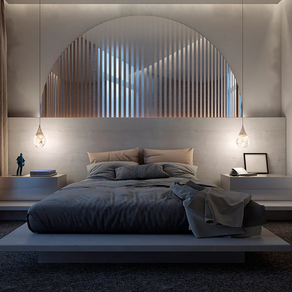 Alabaster White Raindrop Pendant Light