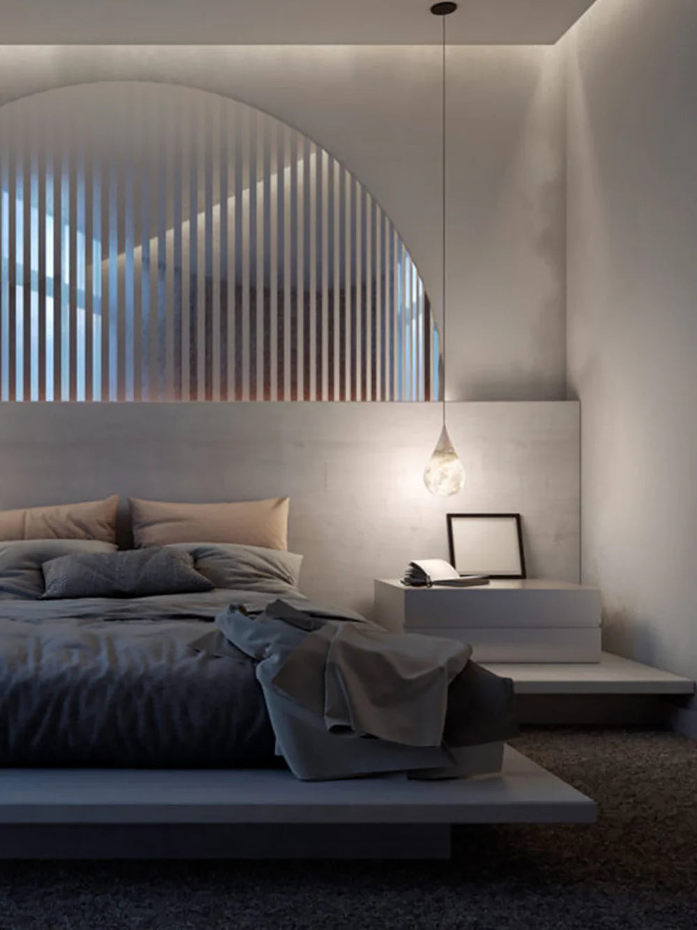 Alabaster White Raindrop Pendant Light